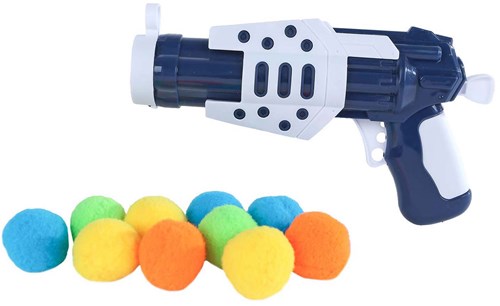 Pistola juguete con 11 bolas blandas 17,5cm multicolor niños-2