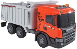 Camión volquete de juguete Scania fricción rojo con luz y sonido