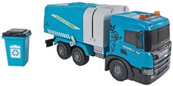 Camión de basura juguete Scania fricción luz sonido azul niños