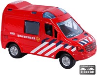 Coche de bomberos die-cast con retrofricción 8 cm azul-3