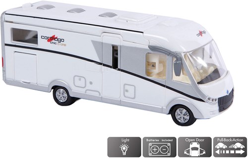 Coche de juguete camper Carthago die cast con luz 16cm blanco-3