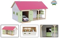 Establo de juguete Kids Globe 1:32 con 2 boxes y almacén rosa-2