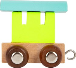 Small Foot vagón de tren de letras de madera colorido - accesorio tren de juguete