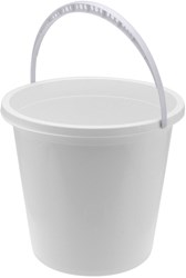 Cubo de plástico blanco con asa - cubo de limpieza 10 litros