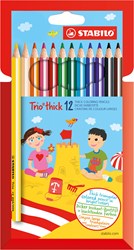 Stabilo lápices de colores Trio Thick - triangulares y extra gruesos - 12 colores