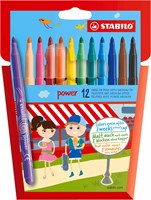Stabilo rotuladores power - estuche con 12 colores - hasta 8 semanas sin tapa