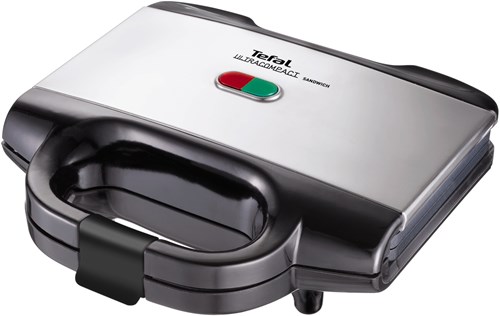 Tefal sandwichera acero inoxidable ultracompacta 700W antiadherente segura