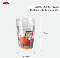 Haba vaso con purpurina granja vaso infantil con purpurina y diseño de granja-2