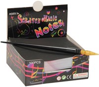 Hojas de notas mágicas scratch papel con bolígrafo juguete creativo colorido-2