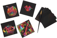 Hojas de notas mágicas scratch papel con bolígrafo juguete creativo colorido-3