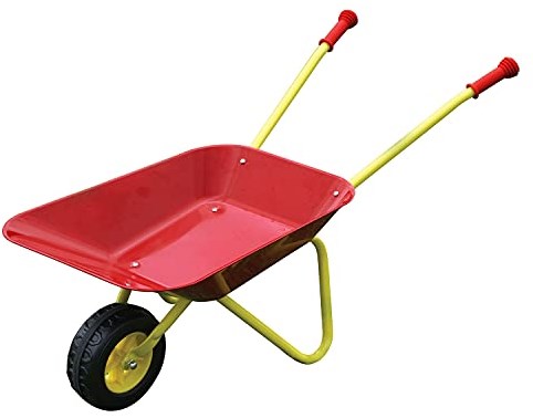 Playfun carretilla metálica para niños roja - juguete de jardín infantil