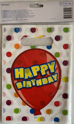 Folat - Bolsas de regalo cumpleaños Happy Birthday 6 unidades fiesta-2