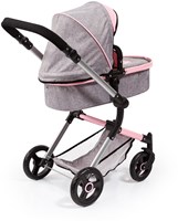 Bayer Chic 2000 cochecito muñecas Neo Vario rosa gris ajustable juguete-3