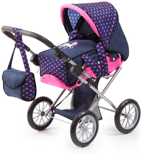 Bayer Chic 2000 cochecito de muñecas City Star azul y rosa - manillar ajustable-2