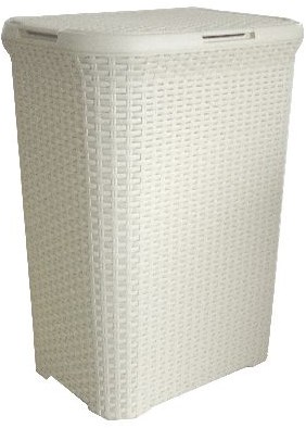 Curver caja para la ropa 60 litros blanco vintage - cesto de plástico con tapa
