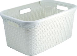 Curver cesta de ropa 45L blanco vintage - cesta de plástico sostenible