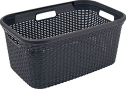 Curver cesta para la ropa 45L antracita - cesta de plástico con asas