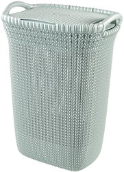 Curver caja para ropa Knit 57L misty blue - cesta de plástico con tapa