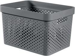Curver caja de almacenamiento Infinity dots 17L gris oscuro - 100% plástico reciclado