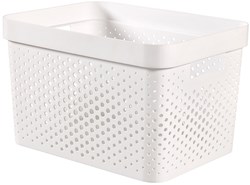 Curver caja de almacenamiento Infinity dots 17L blanca - 100% plástico reciclado