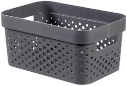 Curver caja de almacenamiento dots 4,5L gris oscuro - 100% plástico reciclado