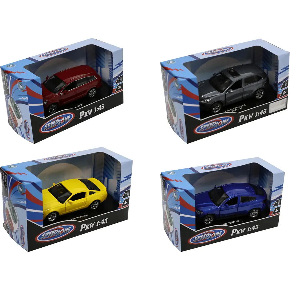 Speedzone coche de juguete 1:43 pull-back con puertas que se abren
