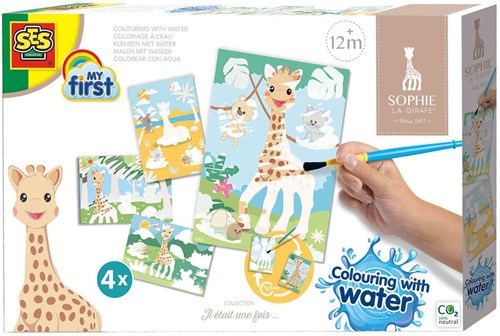 Ses Sophie la Girafe colorear con agua - cartas mágicas - reutilizables