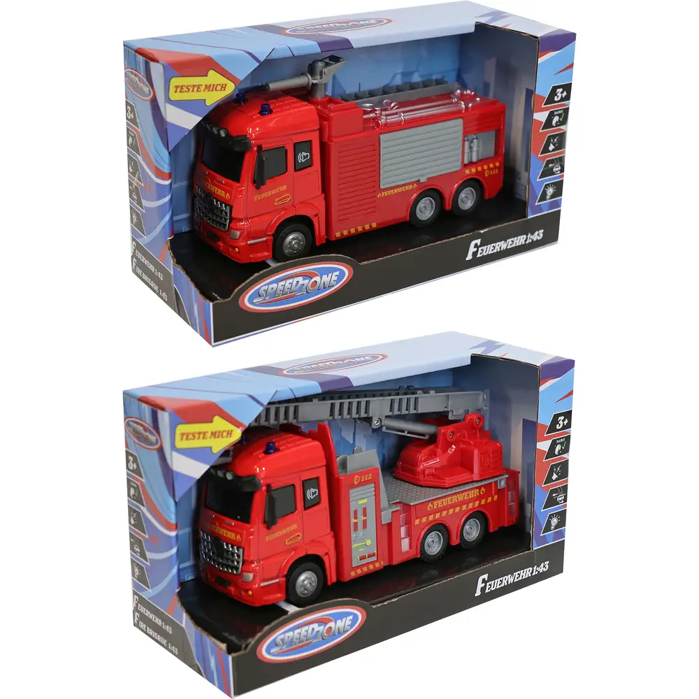 Speedzone camión de bomberos de juguete con luz y sonido - vehículo de juguete