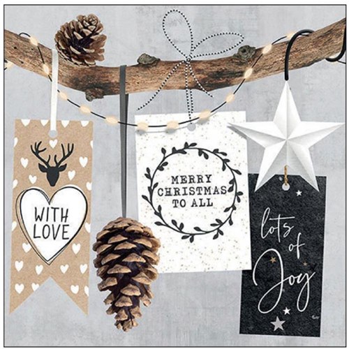 Ambiente servilletas de papel Navidad 33cm - Decoración Christmas hangtags