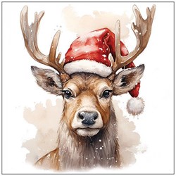 Ambiente servilletas ciervo Navidad 33cm papel FSC blanco rojo