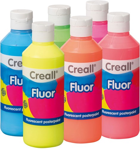 Creall pintura témpera - Set Fluor 6x250ml para niños y creativos