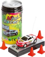 Vedes RC Mini Racer - coche teledirigido con LED y conos, juguete