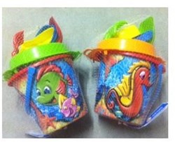 Adriatic set cubo playa diseño pez 6 piezas Ø18cm juguete