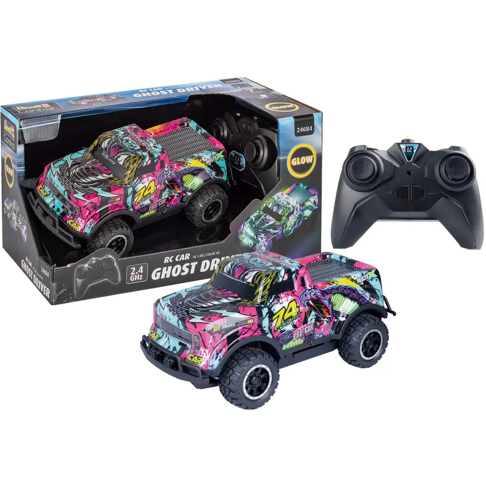 Revell coche RC Ghost Driver lila - coche de juguete teledirigido LED