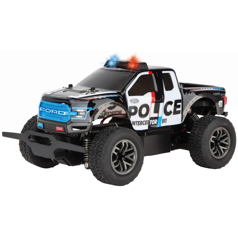 Carrera coche RC Ford F-150 Raptor Police - coche de policía teledirigido 2,4GHz
