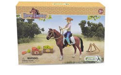 Collecta set de juguete caballo con jinete y accesorios - juego realista