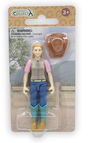 Collecta figura de acción cowgirl hobby jinete juguete - pintada a mano