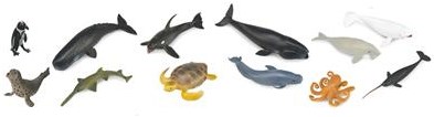 Conjunto de 12 animales marinos de COLLECTA-3
