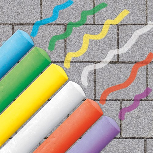 Ses tizas para acera 6 piezas - juguete resistente y fácil de lavar para exteriores-2