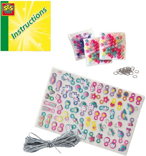 Ses set creativo de joyería Pulseras Puffy Glitter Sticker para niños-2