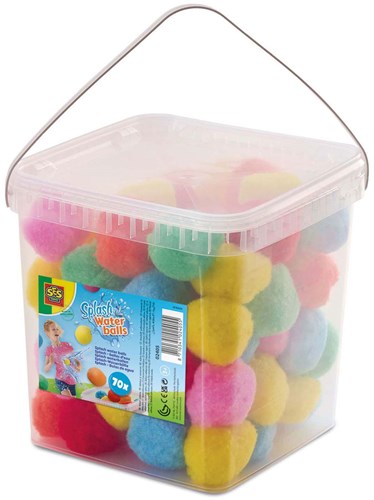 Ses splash pelotas de agua - 70 globos de agua reutilizables en cubo