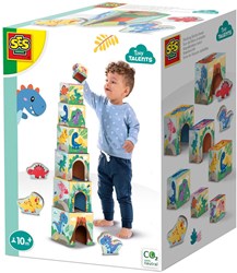 Ses bloques apilables torre juguete dinosaurio con figuras educativo