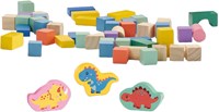 Ses bloques de construcción de madera dino - 50 piezas - juguete educativo-2