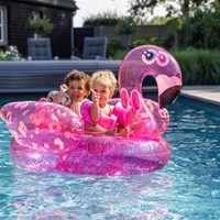 Swim Essentials flotador inflable flamenco leopardo neón 150 cm