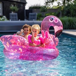 Swim Essentials flotador inflable flamenco leopardo neón 150 cm