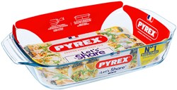 Pyrex fuente horno vidrio 39x28x7cm 3,8L - transparente - apta para horno
