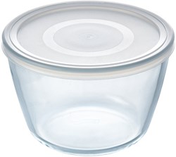 Pyrex recipiente redondo con tapa hermética - vidrio borosilicato 0,6L 12cm