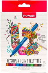 Bruynzeel rotuladores Super Point set - 12 colores dibujo infantil