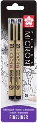 Sakura set de rotuladores Pigma Micron 05 negro 0,45 mm - 2 unidades