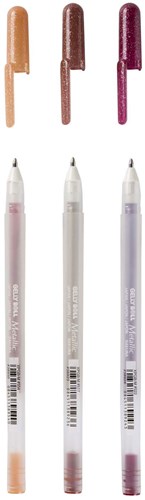 Sakura bolígrafos de gel metálicos set - Gelly Roll Nature tonos tierra 3 piezas-2